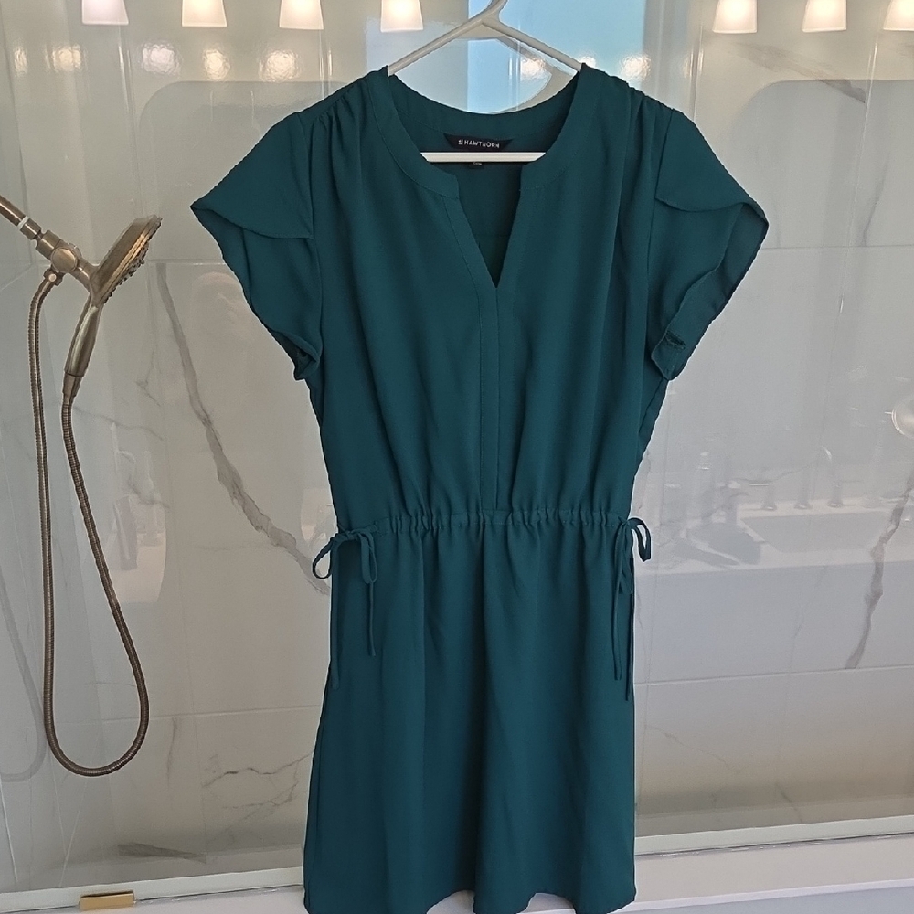 41 Hawthorn Green Flutter Sleeve V-Neck Sundress